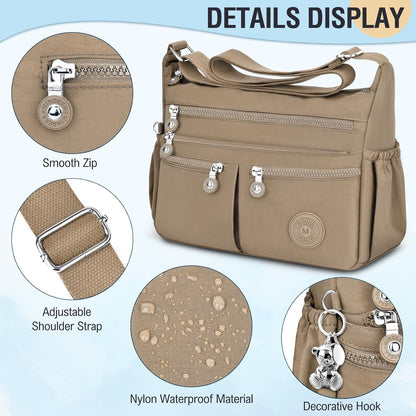Nylon Crossbody Bags for Women Travel Purses Shoulder Bag Handbags