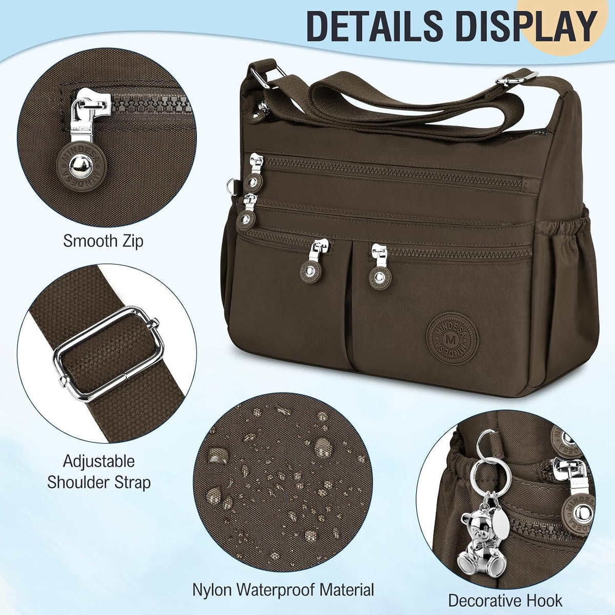 Nylon Crossbody Bags for Women Travel Purses Shoulder Bag Handbags