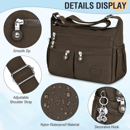 Nylon Crossbody Bags for Women Travel Purses Shoulder Bag Handbags