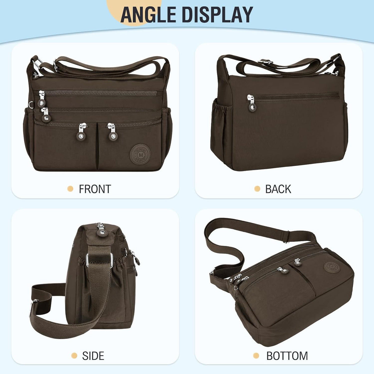 Nylon Crossbody Bags for Women Travel Purses Shoulder Bag Handbags