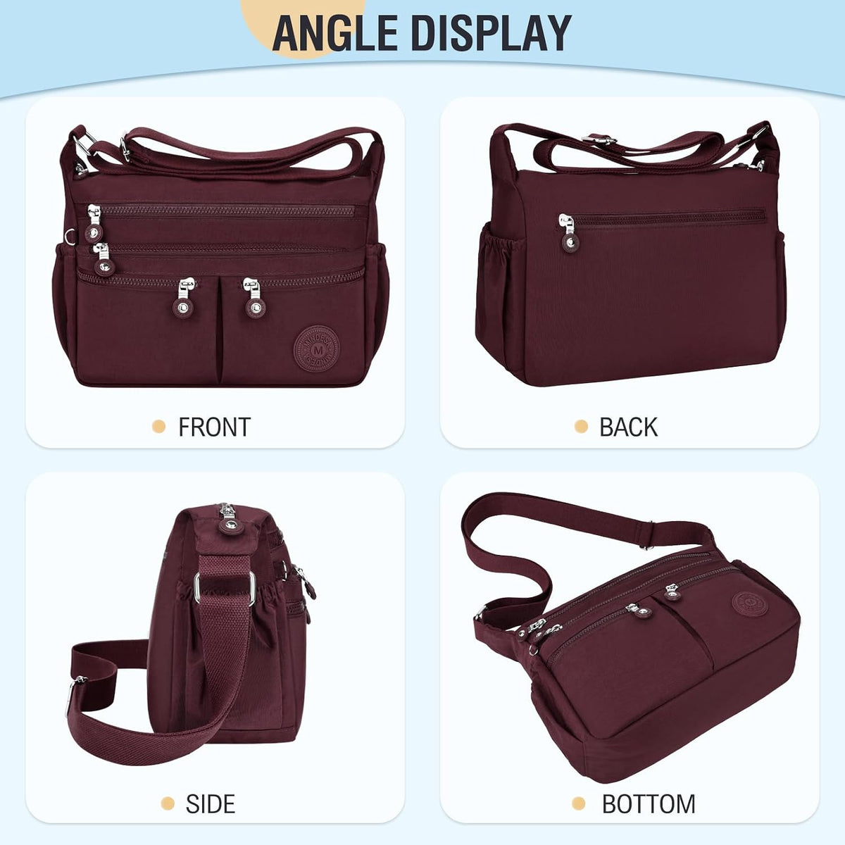 Nylon Crossbody Bags for Women Travel Purses Shoulder Bag Handbags