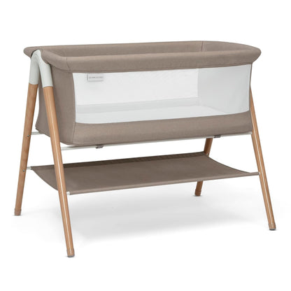 Bondi Adjustable Height Bedside Beechwood Bassinet with PureAir Mesh Sheet and FSC-Certified Wood, Tan