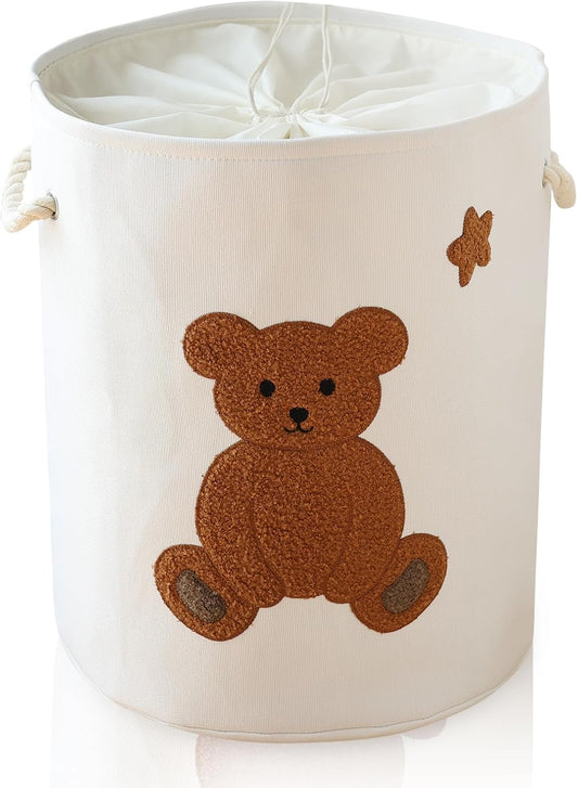 Baby Hamper Extra Large Nursery Hamper, 58L Kids Toys Basket Laundry Basket for Baby's Dirty Clothes Collapsible Storage Basket Canvas Clothes Hamper Toy Box Dorm Room Essentials for College