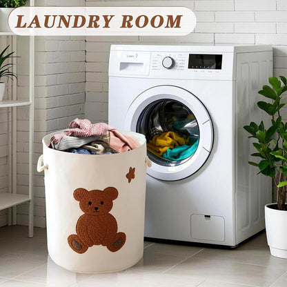 Baby Hamper Extra Large Nursery Hamper, 58L Kids Toys Basket Laundry Basket for Baby's Dirty Clothes Collapsible Storage Basket Canvas Clothes Hamper Toy Box Dorm Room Essentials for College