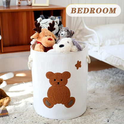 Baby Hamper Extra Large Nursery Hamper, 58L Kids Toys Basket Laundry Basket for Baby's Dirty Clothes Collapsible Storage Basket Canvas Clothes Hamper Toy Box Dorm Room Essentials for College