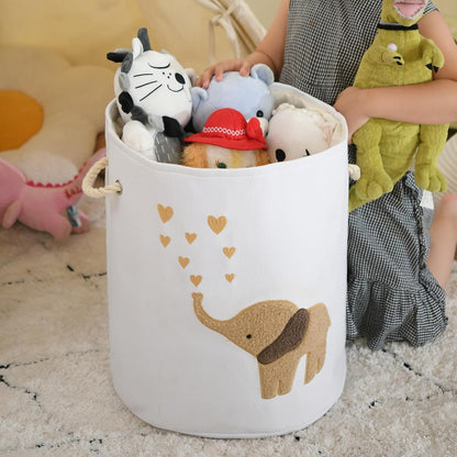 Baby Hamper Extra Large Nursery Hamper, 58L Kids Toys Basket Laundry Basket for Baby's Dirty Clothes Collapsible Storage Basket Canvas Clothes Hamper Toy Box Dorm Room Essentials for College