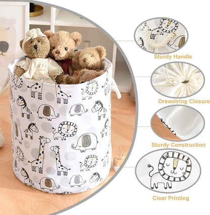 Baby Hamper Extra Large Nursery Hamper, 58L Kids Toys Basket Laundry Basket for Baby's Dirty Clothes Collapsible Storage Basket Canvas Clothes Hamper Toy Box Dorm Room Essentials for College