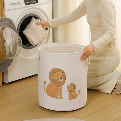 Baby Hamper Extra Large Nursery Hamper, 58L Kids Toys Basket Laundry Basket for Baby's Dirty Clothes Collapsible Storage Basket Canvas Clothes Hamper Toy Box Dorm Room Essentials for College