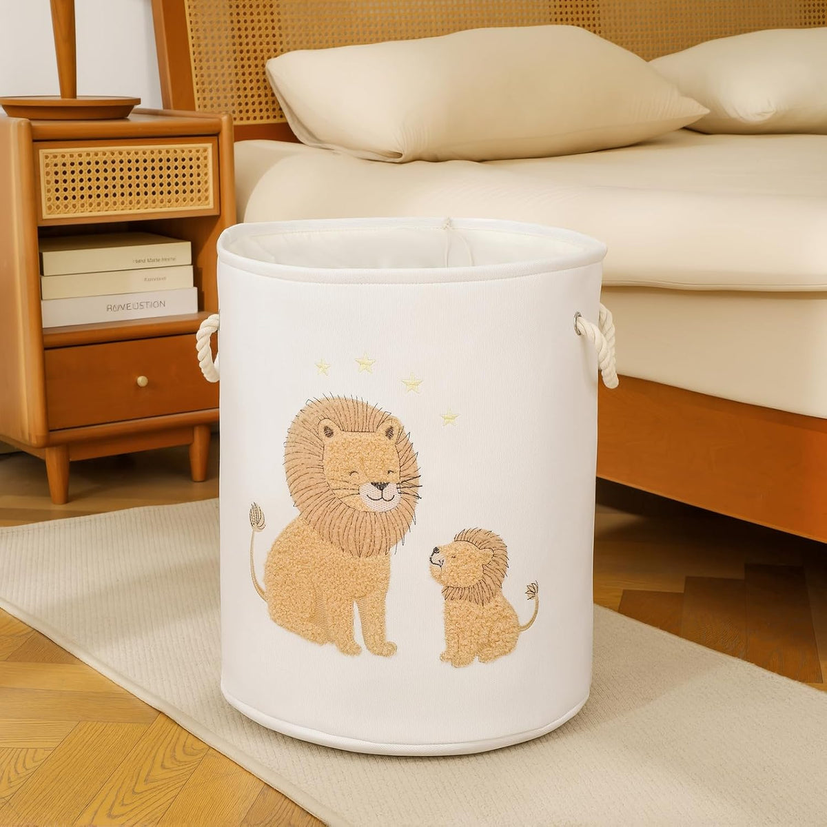 Baby Hamper Extra Large Nursery Hamper, 58L Kids Toys Basket Laundry Basket for Baby's Dirty Clothes Collapsible Storage Basket Canvas Clothes Hamper Toy Box Dorm Room Essentials for College