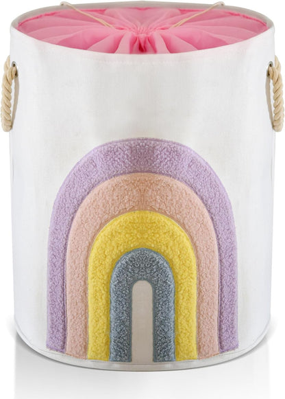 Baby Hamper Extra Large Nursery Hamper, 58L Kids Toys Basket Laundry Basket for Baby's Dirty Clothes Collapsible Storage Basket Canvas Clothes Hamper Toy Box Dorm Room Essentials for College