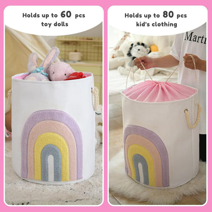 Baby Hamper Extra Large Nursery Hamper, 58L Kids Toys Basket Laundry Basket for Baby's Dirty Clothes Collapsible Storage Basket Canvas Clothes Hamper Toy Box Dorm Room Essentials for College