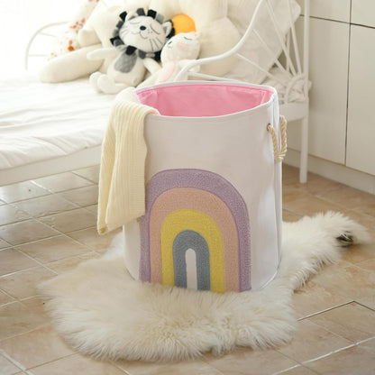 Baby Hamper Extra Large Nursery Hamper, 58L Kids Toys Basket Laundry Basket for Baby's Dirty Clothes Collapsible Storage Basket Canvas Clothes Hamper Toy Box Dorm Room Essentials for College