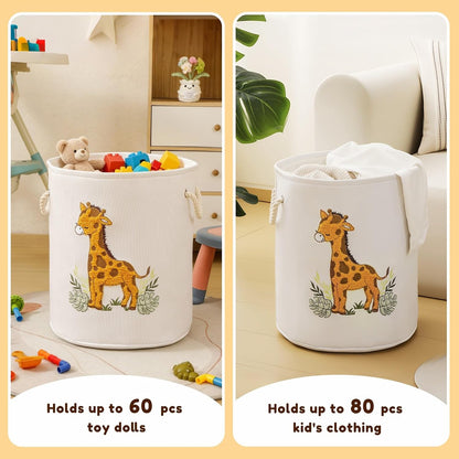 Baby Hamper Extra Large Nursery Hamper, 58L Kids Toys Basket Laundry Basket for Baby's Dirty Clothes Collapsible Storage Basket Canvas Clothes Hamper Toy Box Dorm Room Essentials for College