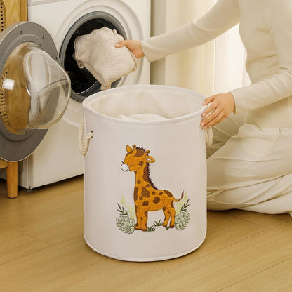 Baby Hamper Extra Large Nursery Hamper, 58L Kids Toys Basket Laundry Basket for Baby's Dirty Clothes Collapsible Storage Basket Canvas Clothes Hamper Toy Box Dorm Room Essentials for College