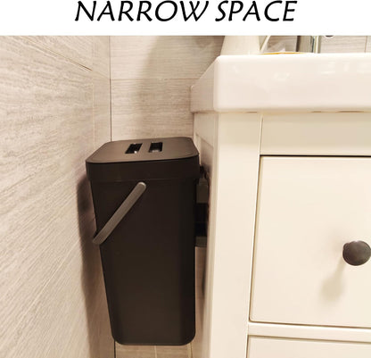 Under Sink Trash Can，Kitchen Compost Bin, 3.2 Gallon/12L, Black