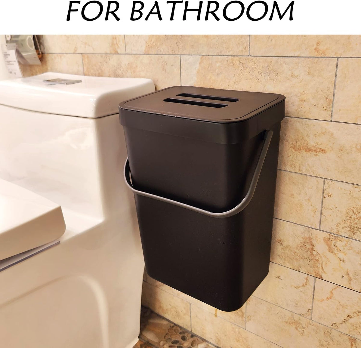 Under Sink Trash Can，Kitchen Compost Bin, 3.2 Gallon/12L, Black