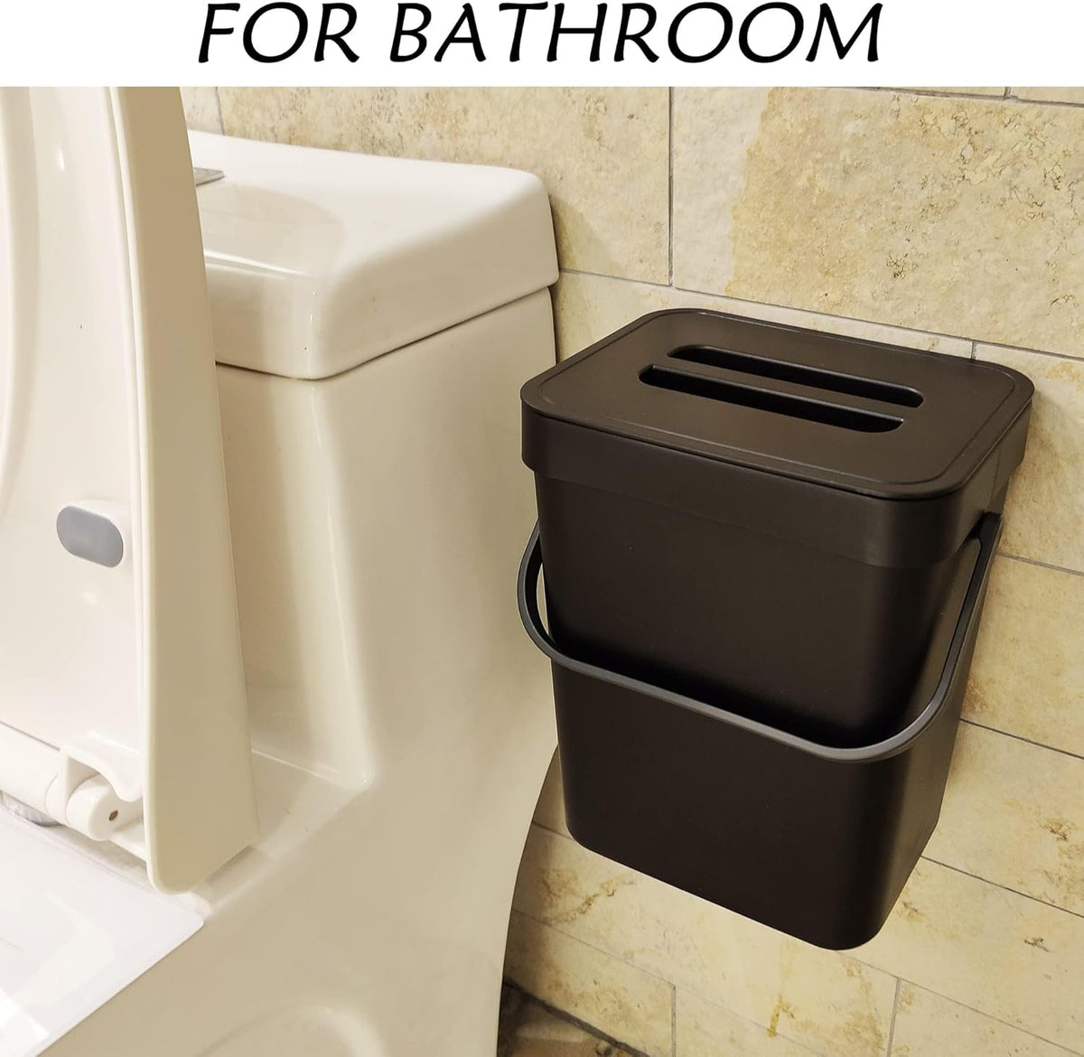 Under Sink Trash Can，Kitchen Compost Bin, 3.2 Gallon/12L, Black