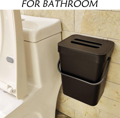 Under Sink Trash Can，Kitchen Compost Bin, 3.2 Gallon/12L, Black