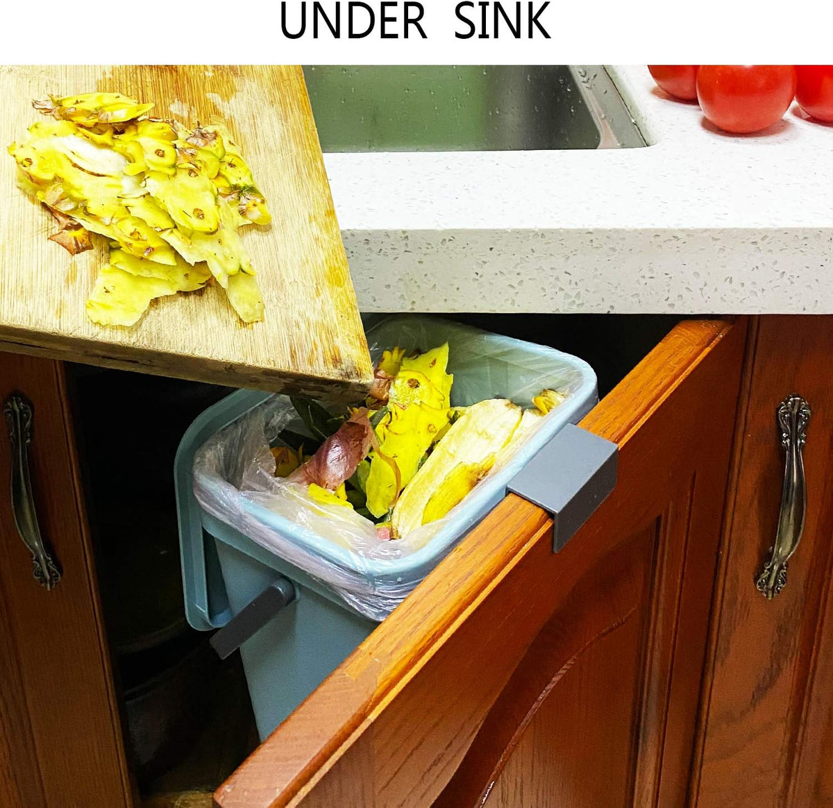 Under Sink Trash Can，Kitchen Compost Bin, 3.2 Gallon/12L, Black