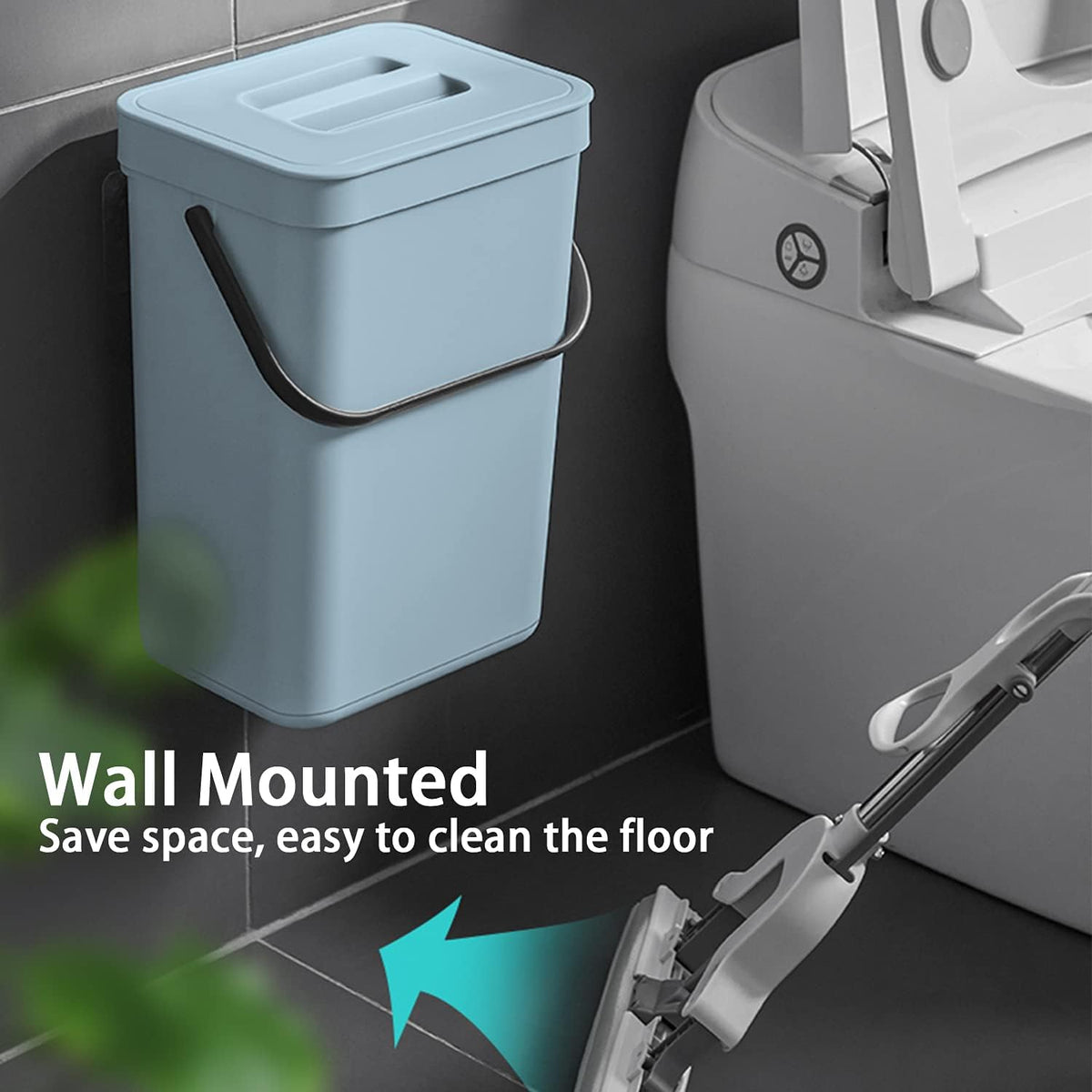 Under Sink Trash Can，Kitchen Compost Bin, 3.2 Gallon/12L, Black