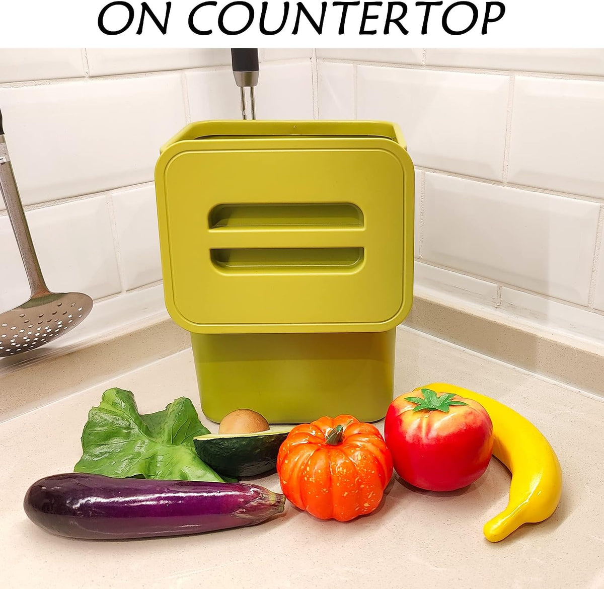 Under Sink Trash Can，Kitchen Compost Bin, 3.2 Gallon/12L, Black