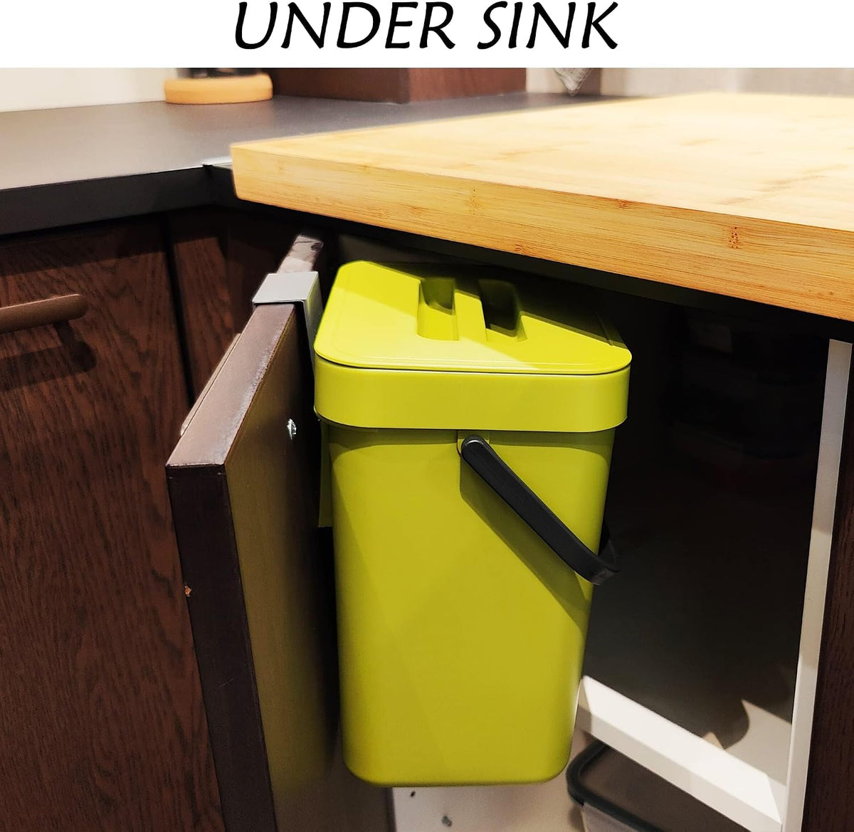 Under Sink Trash Can，Kitchen Compost Bin, 3.2 Gallon/12L, Black
