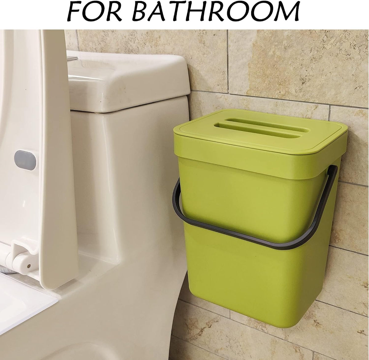 Under Sink Trash Can，Kitchen Compost Bin, 3.2 Gallon/12L, Black