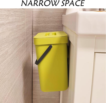 Under Sink Trash Can，Kitchen Compost Bin, 3.2 Gallon/12L, Black