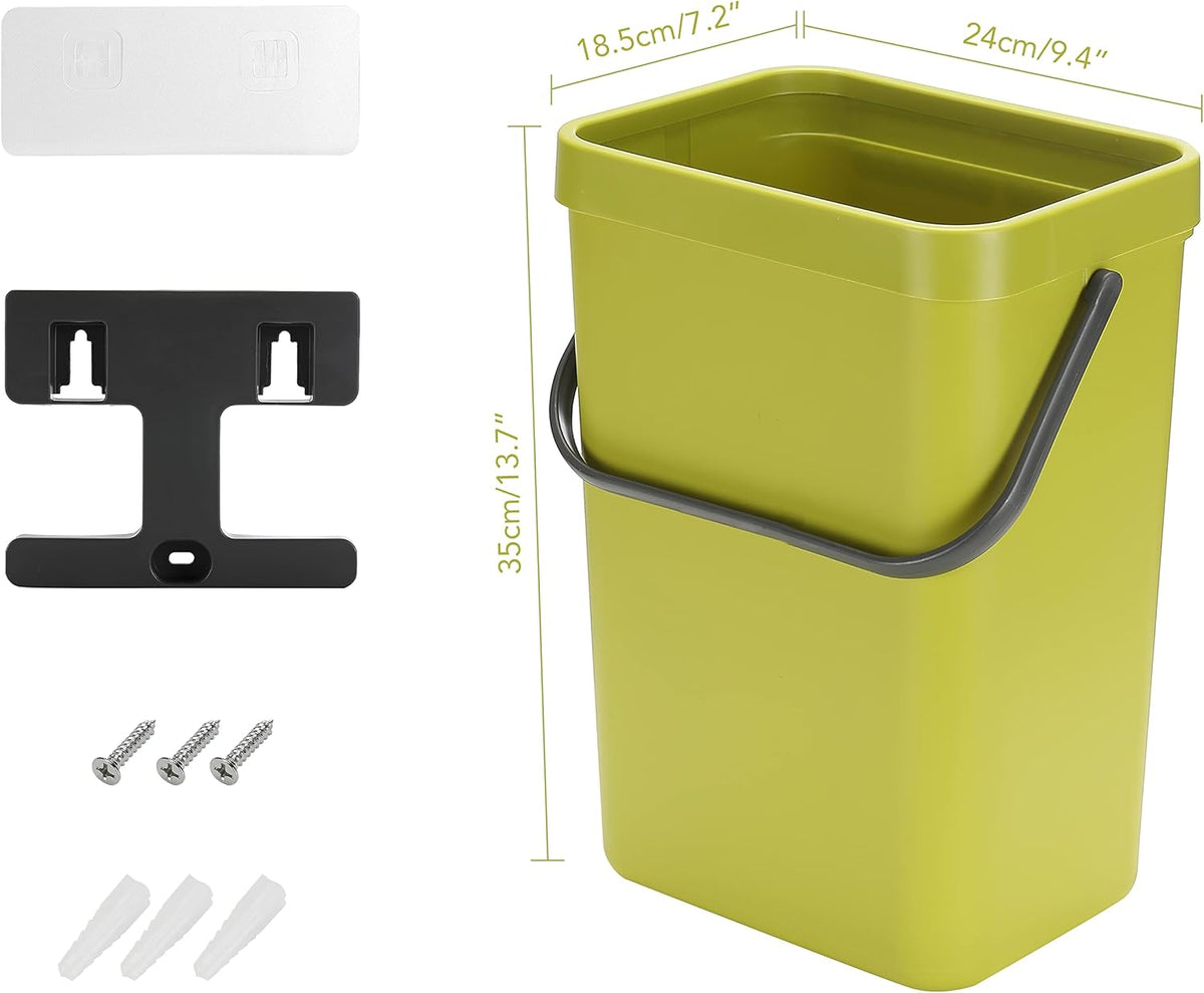 Under Sink Trash Can，Kitchen Compost Bin, 3.2 Gallon/12L, Black