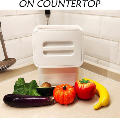 Under Sink Trash Can，Kitchen Compost Bin, 3.2 Gallon/12L, Black