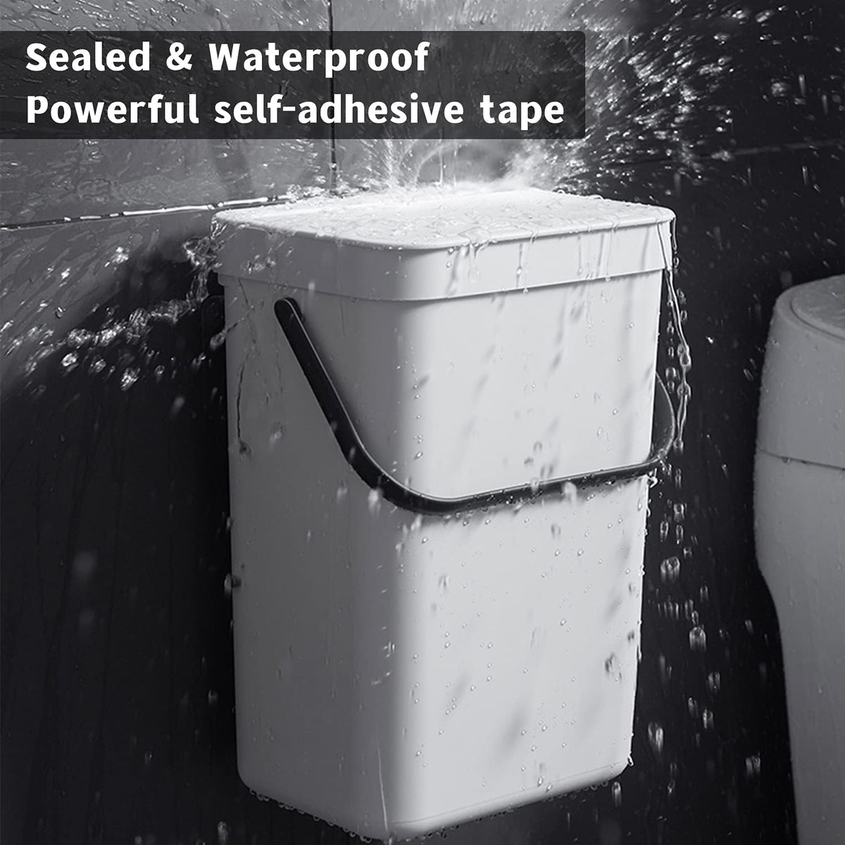 Under Sink Trash Can，Kitchen Compost Bin, 3.2 Gallon/12L, Black