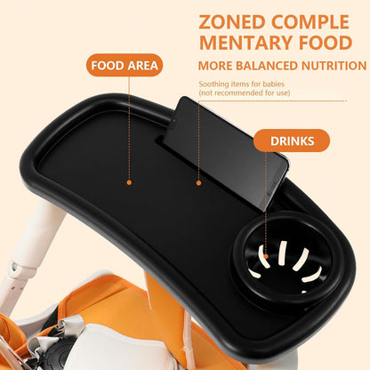 Stroller Snack Tray, Universal Stroller Food Tray with Cup Holder, Universal Stroller Tray, Removable Baby Snack Tray with Adjustable Buckle and Hooks. (1 x Upgraded Trolley Plate 2 x Hooks)