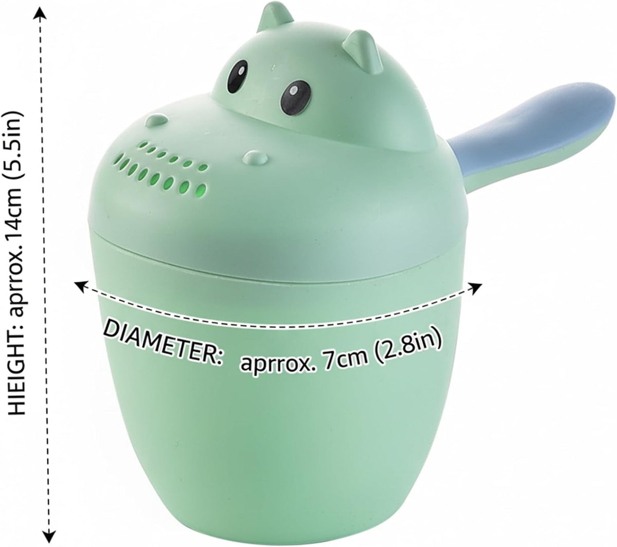 Baby Bath Rinse Cup, Fun Hippo Bath Water Pourer for Kids with Easy-Fill Design, Gentle Shower for Hair Rinsing, Safe PP Material, Baby Water Pourer