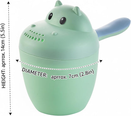 Baby Bath Rinse Cup, Fun Hippo Bath Water Pourer for Kids with Easy-Fill Design, Gentle Shower for Hair Rinsing, Safe PP Material, Baby Water Pourer