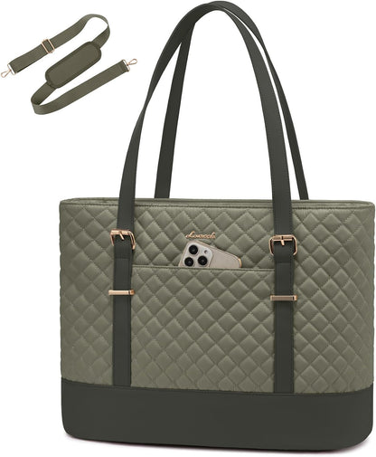 Lunch Tote Bag for Women, 15.6 Inch Laptop Work Bag With Lunch Compartment & Large Cup Holder, Lightweight Work Briefcase for Travel, Bussiness, Teacher