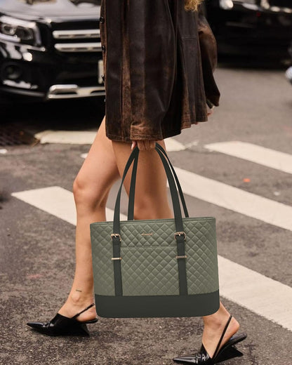 Lunch Tote Bag for Women, 15.6 Inch Laptop Work Bag With Lunch Compartment & Large Cup Holder, Lightweight Work Briefcase for Travel, Bussiness, Teacher