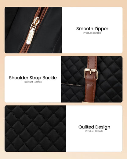 Lunch Tote Bag for Women, 15.6 Inch Laptop Work Bag With Lunch Compartment & Large Cup Holder, Lightweight Work Briefcase for Travel, Bussiness, Teacher