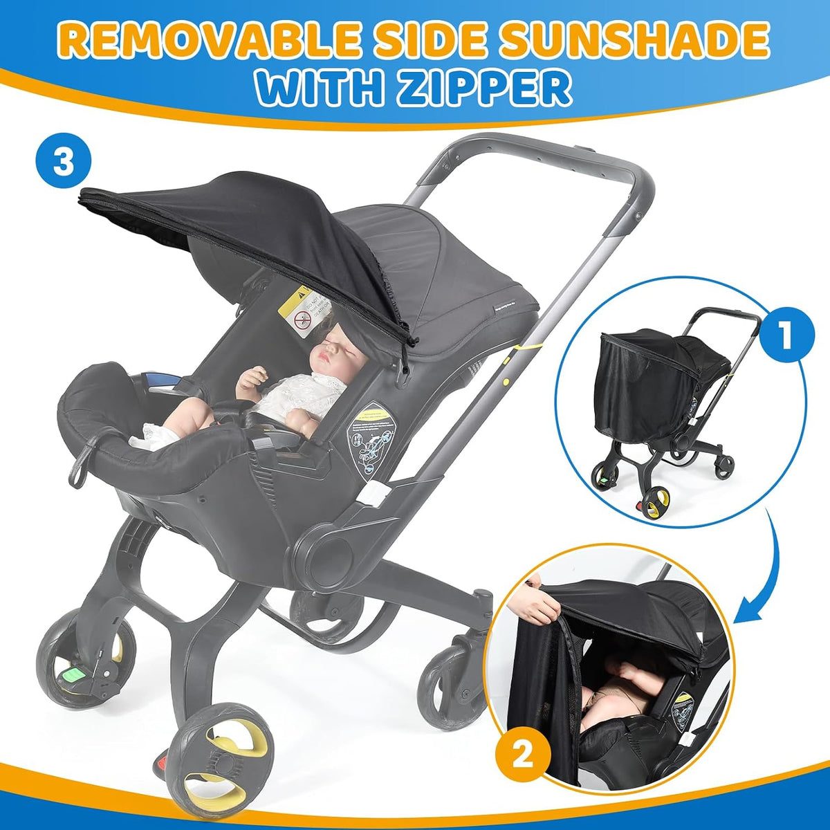 Sunshade Extension Compatible with Doona - All-Around Protection for Summer