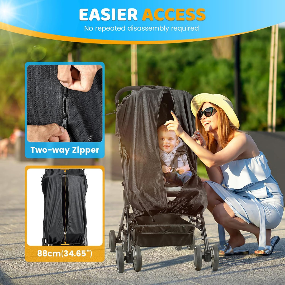 Sunshade Extension Compatible with Doona - All-Around Protection for Summer