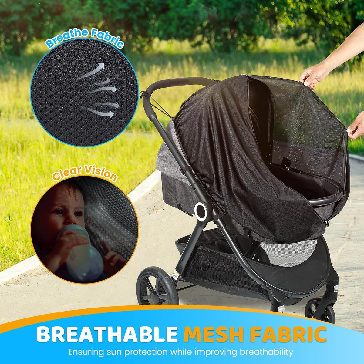 Sunshade Extension Compatible with Doona - All-Around Protection for Summer