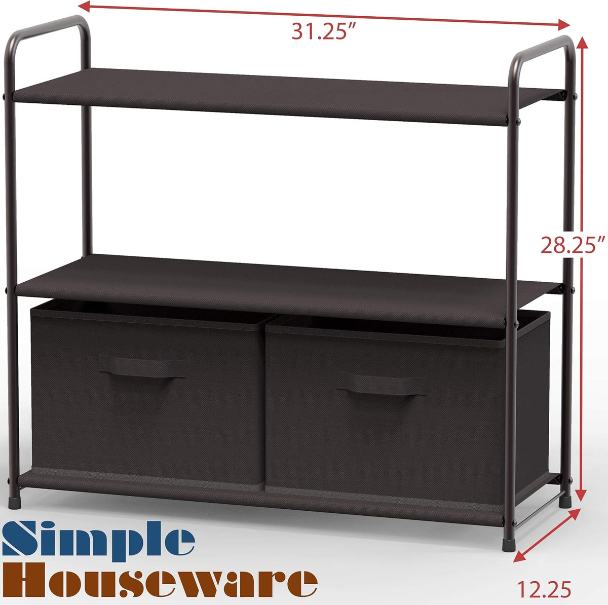 3-Tier Closet Storage with 2 Drawers, Beige