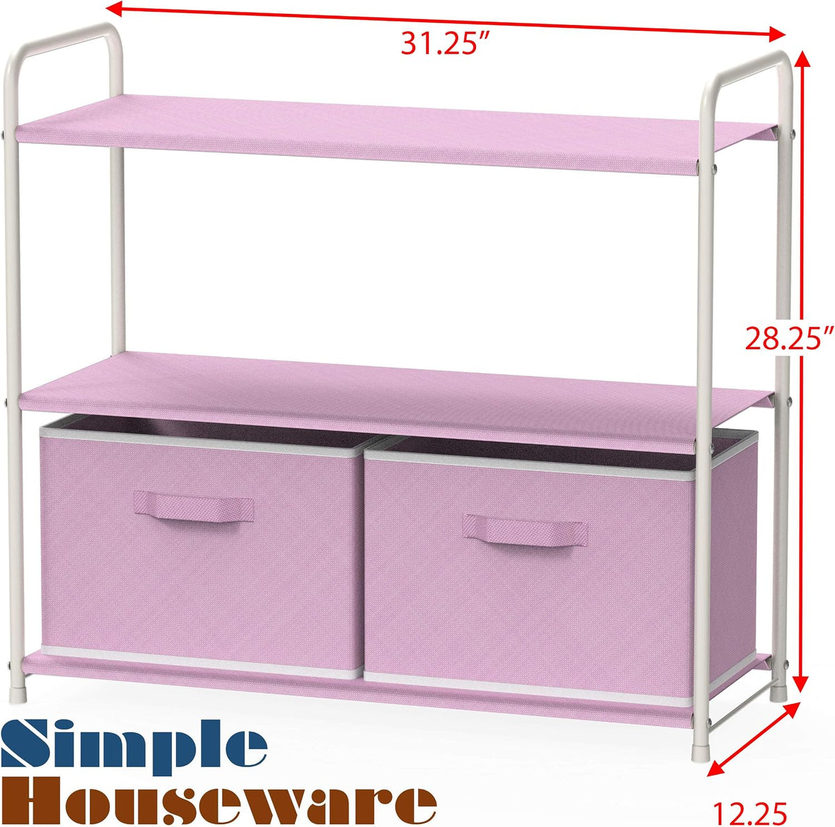 3-Tier Closet Storage with 2 Drawers, Beige
