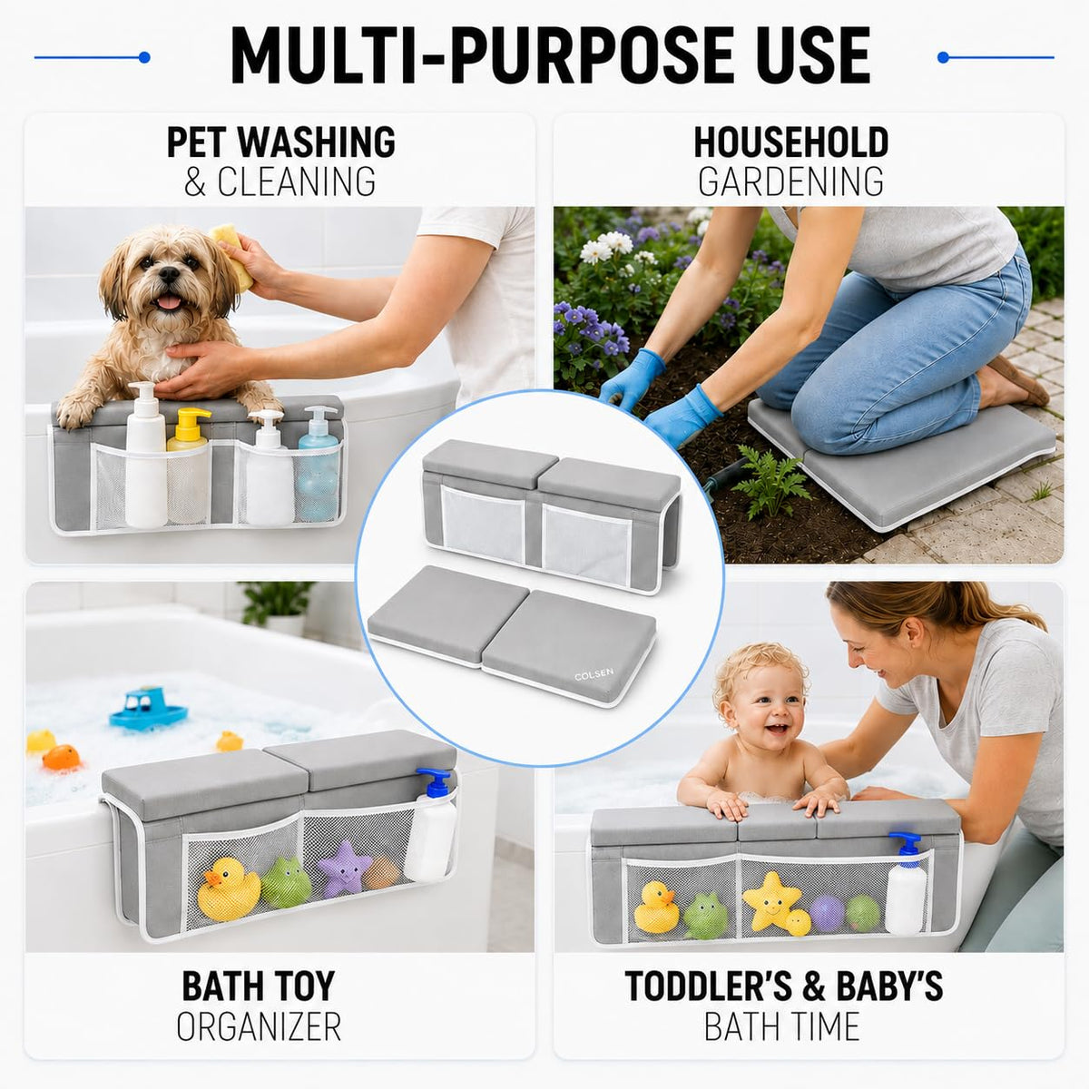 Bath Kneeler and Elbow Rest Pad for Baby Bath Time.