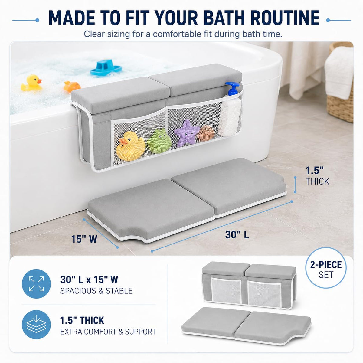 Bath Kneeler and Elbow Rest Pad for Baby Bath Time.