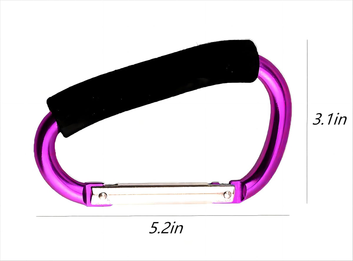 3PCS Stroller Hooks, 5.2'' Large Carabiner Clip - Carabiner Large, Baby Stroller Hooks for Hanging Bags, Stroller Accessories(Blue)