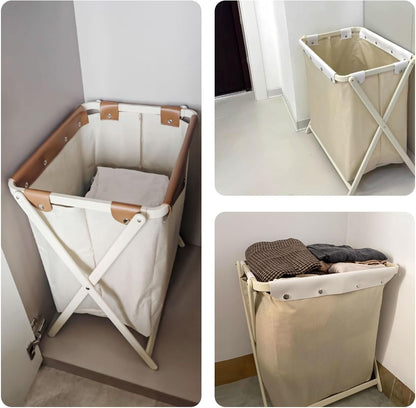 Laundry Hampers, Dirty Clothes Basket, Removable Liner, X Metal Bracket, Blanket Basket for Laundry Room, Bedroom, Children's Room, Bathroom