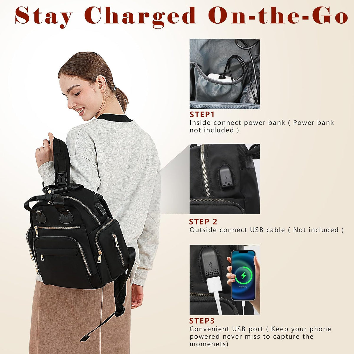 Small Diaper bag Backpack Mini Baby Bag with Changing Pad