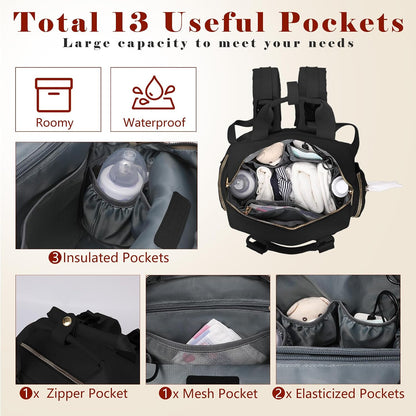 Small Diaper bag Backpack Mini Baby Bag with Changing Pad