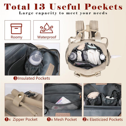Small Diaper bag Backpack Mini Baby Bag with Changing Pad