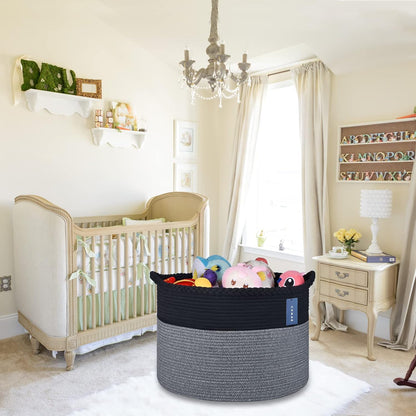 XXXLarge Woven Blanket & Laundry Basket, 87L, White & Gradient Brown